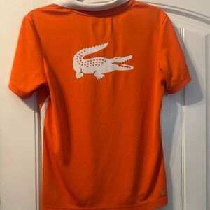 Lacoste Orange Tee with Crocodile Logo